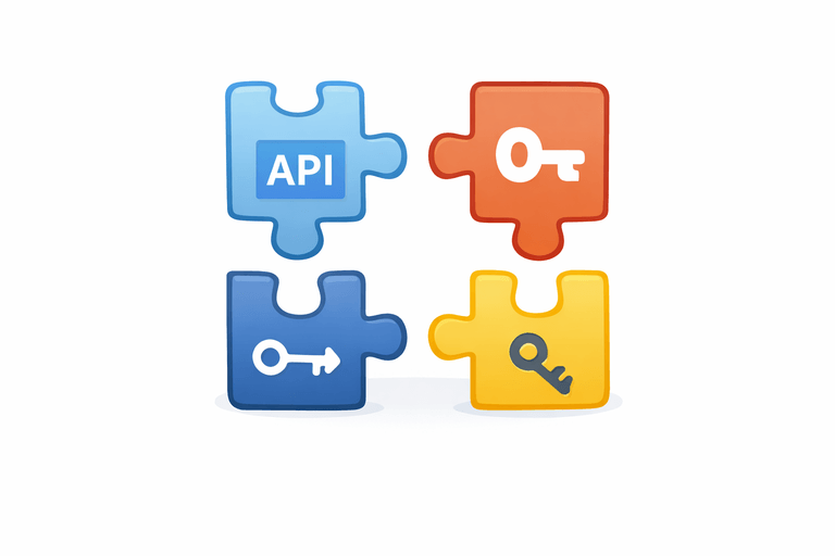 Different puzzle pieces representing incompatible APIs